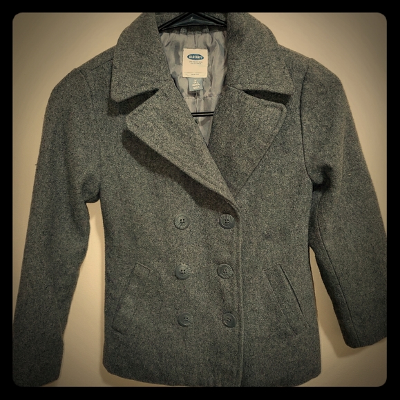 Old Navy med Gray wool Pea Coat - Picture 1 of 3